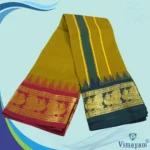 Zari Gold Color Karishma Soft Silk 7 Inch Border Fine Quality Dhoti - Image 2