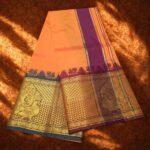 Orange Colour Karishma Soft Silk 9 Inch Border Premium Quality Dhoti - Image 2