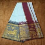 Rexona Colour Karishma Soft Silk 9 Inch Border Premium Quality Dhoti - Image 2
