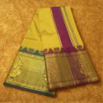 Mustard Colour Karishma Soft Silk 9 Inch Border Premium Quality Dhoti - Image 2