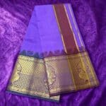 Violet Colour Karishma Soft Silk 9 Inch Border Premium Quality Dhoti - Image 2