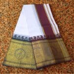 White Colour Karishma Soft Silk 9 Inch Border Premium Quality Dhoti - Image 2