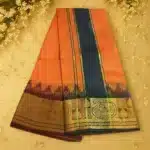 Orange Soft Silk Premium Quality Dhoti Towel 9X5 - Image 2