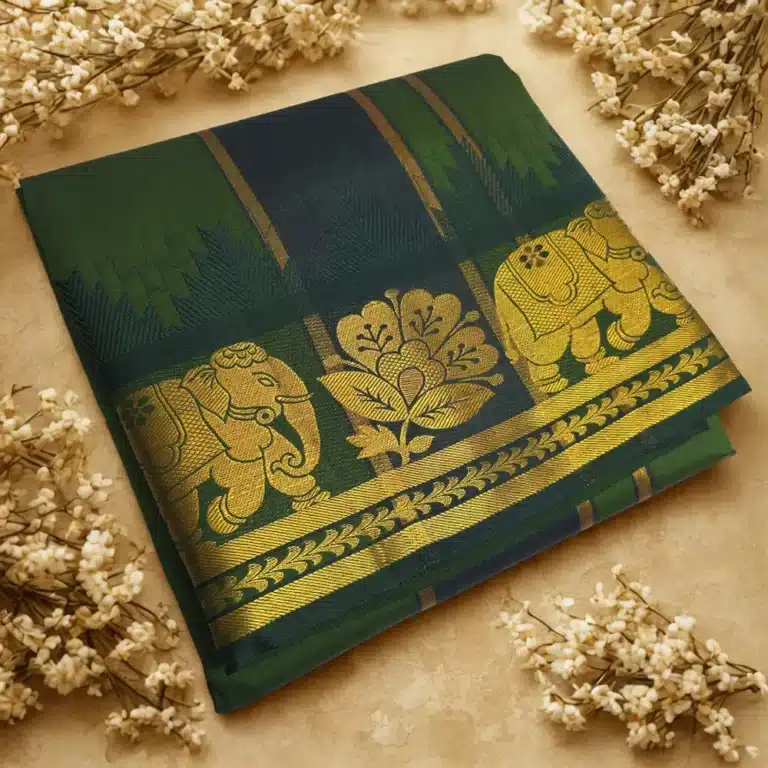 Dark Green soft silk