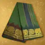 Dark Green Soft Silk Premium Quality Dhoti Towel 9X5 - Image 2