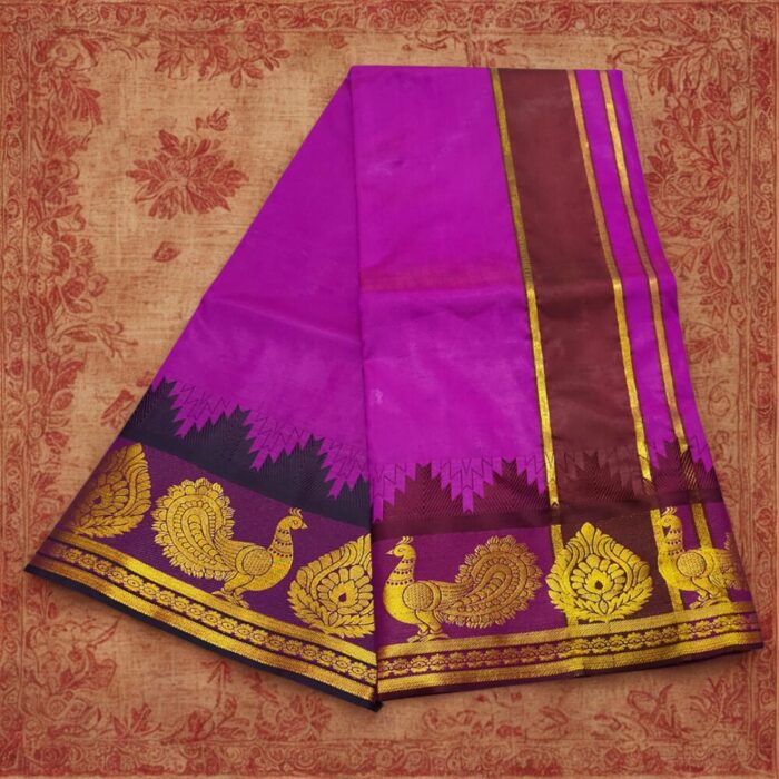 Lavender Soft Silk Premium Quality Dhoti Towel - Image 2