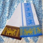 Deer Design Embose white Premium Quality Cotton Dhoti 9X5 - Image 2