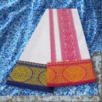 Fancy Design Embose white Premium Quality Cotton Dhoti 9X5 - Image 2
