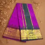 Purple Soft Silk Premium Quality Dhoti Towel 9X5 - Image 2