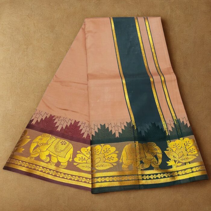 Copper Soft Silk Premium Quality Dhoti Towel - Image 2