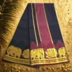 Black Soft Silk Premium Quality Dhoti Towel 9X5 - Image 2