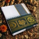 Pure Cotton Dhoti with Green and Maroon Border Best Quality - Image 4