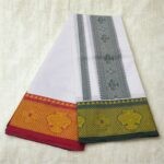 Dual Peacock Design Embose white Premium Quality Cotton Dhoti 9X5 - Image 2