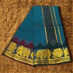 Sumathi Green Soft Silk Premium Quality Dhoti Towel - Image 2