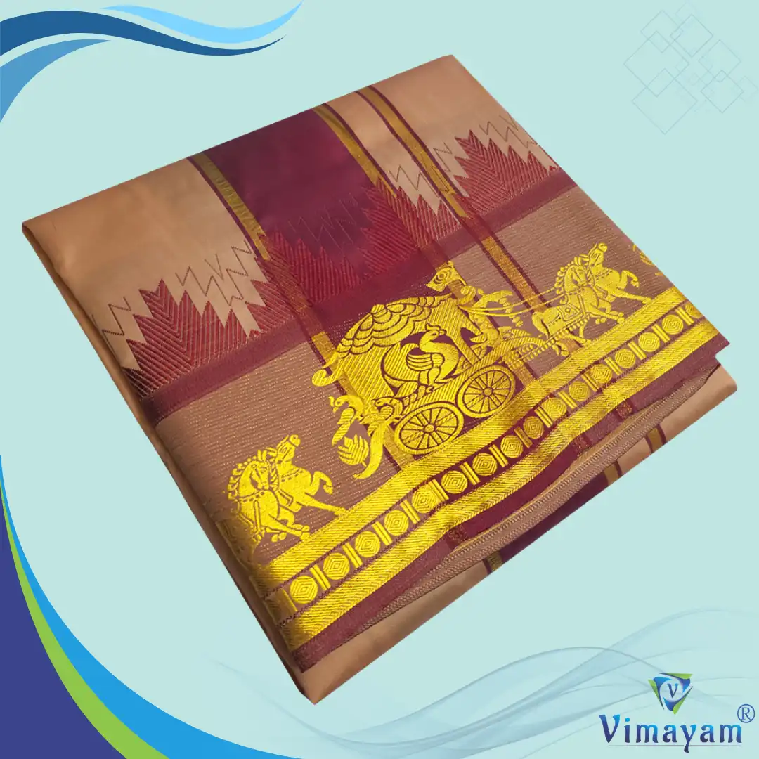 7 SHOT KARISHMA COPPER Copper Soft Silk Premium Quality Dhoti Towel 9X5 - Image 1