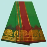 Dark Green Soft Silk Premium Quality Dhoti Towel 9X5 - Image 2