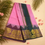 Light Rose Soft Silk Premium Quality Dhoti Towel 9X5 - Image 2