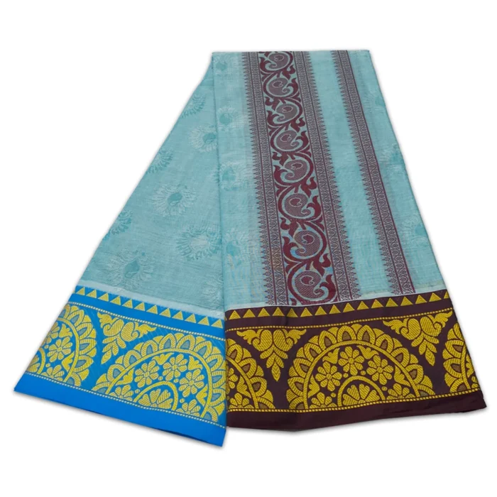 Premium Full Embose Cotton Colour Dhoti with Towel 9X5 - Image 2
