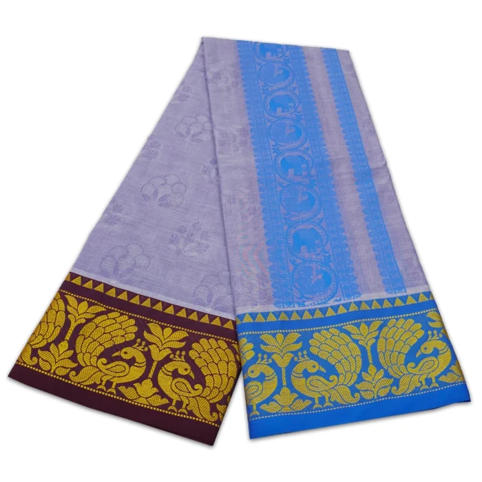 Premium Full Embose Cotton Colour Dhoti with Towel 9X5 - Image 2