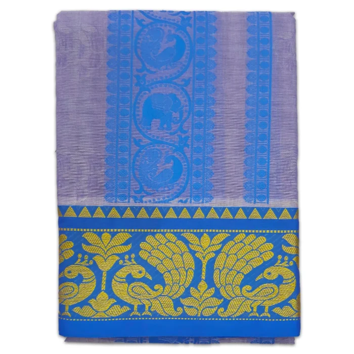 Premium Full Embose Cotton Colour Dhoti with Towel 9X5 - Image 1