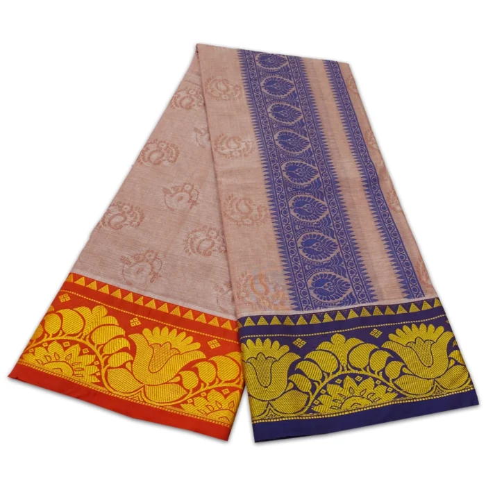 Premium Full Embose Cotton Colour Dhoti with Towel 9X5 - Image 2