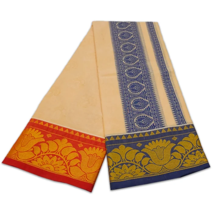 Premium Full Embose Cotton Colour Dhoti with Towel 9X5 - Image 2