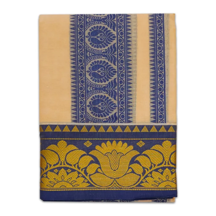 Premium Full Embose Cotton Colour Dhoti with Towel 9X5 - Image 1