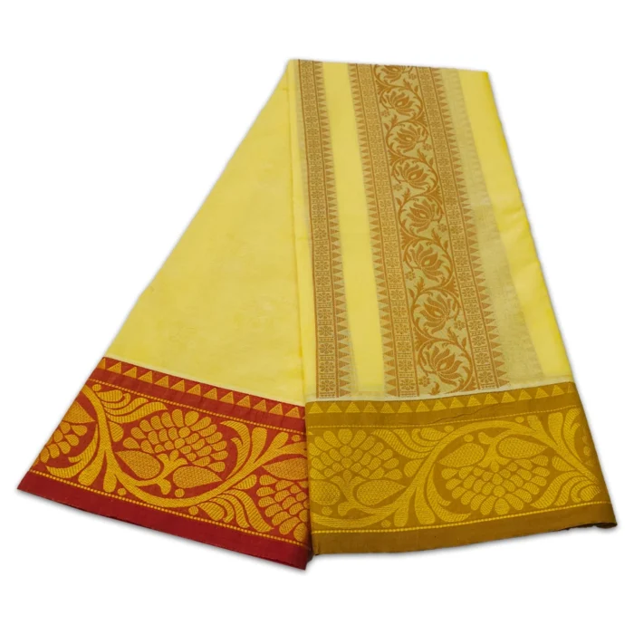 Premium Full Embose Cotton Colour Dhoti with Towel 9X5 - Image 2