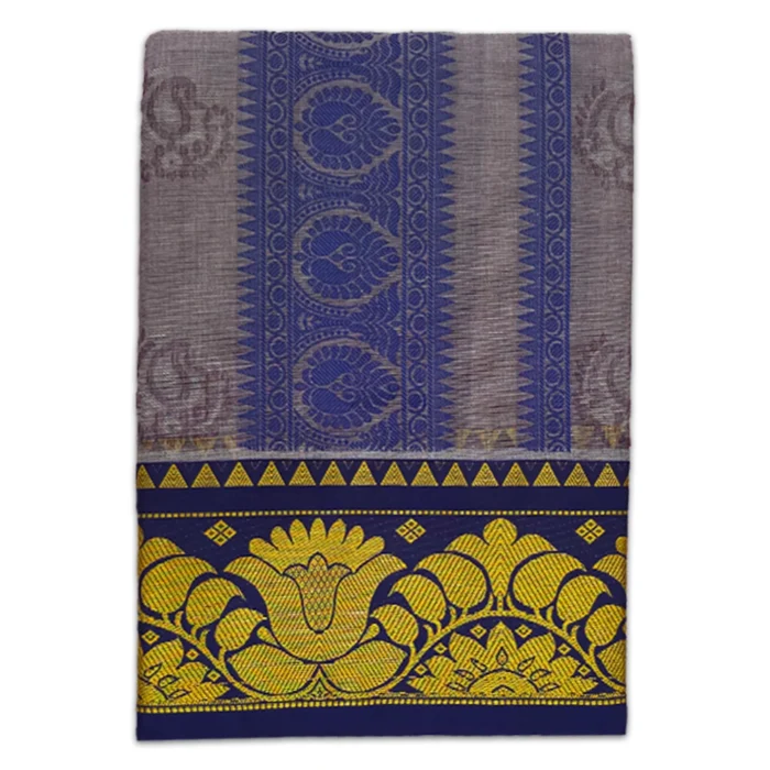 Premium Full Embose Cotton Colour Dhoti with Towel 9X5 - Image 1