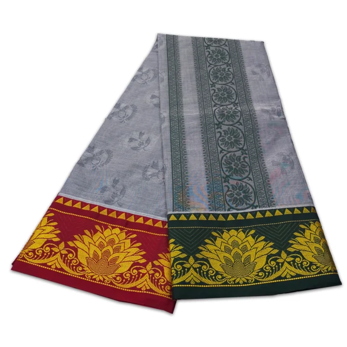 Premium Full Embose Cotton Colour Dhoti with Towel 9X5 - Image 2