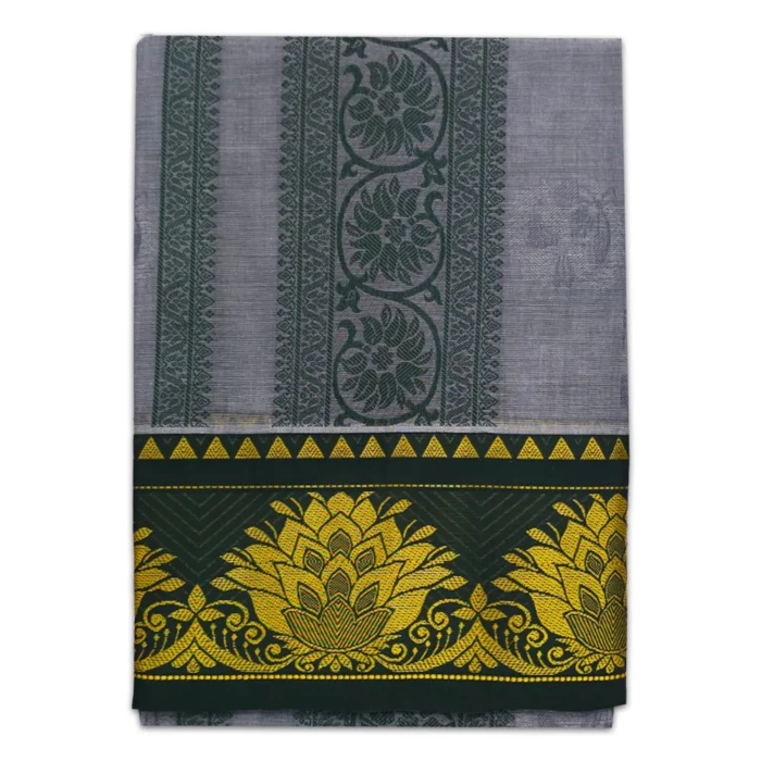 Premium Full Embose Cotton Colour Dhoti with Towel 9X5 - Image 1