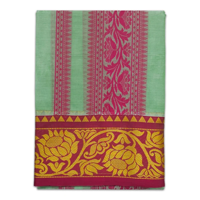 Premium Full Embose Cotton Colour Dhoti with Towel 9X5 - Image 1