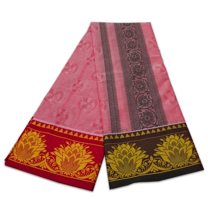 Premium Full Embose Cotton Colour Dhoti with Towel 9X5 - Image 2