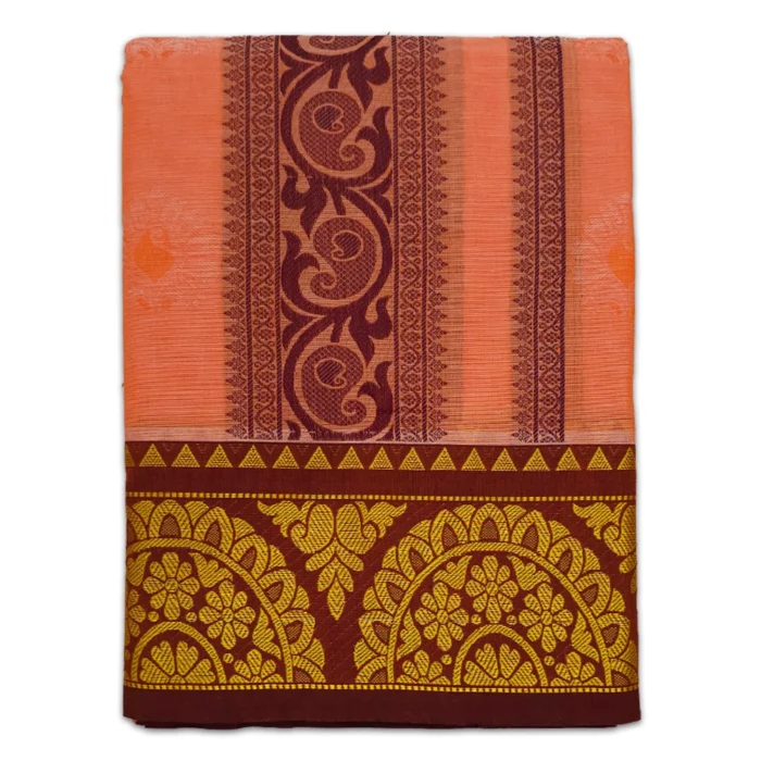 Premium Full Embose Cotton Colour Dhoti with Towel 9X5 - Image 1