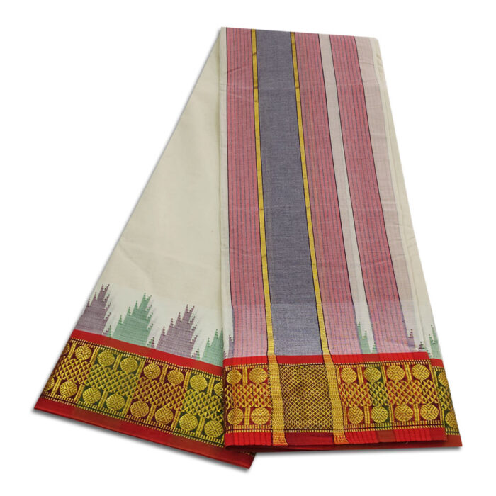 Kanchi Cotton Best Quality Handloom Made Pure Cotton Vaishnava Dhoti - Image 2