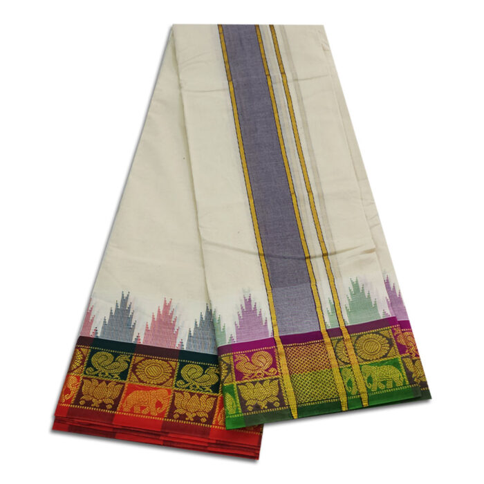 Kanchi Cotton Best Quality Handloom Made Pure Cotton Dhoti - Image 2