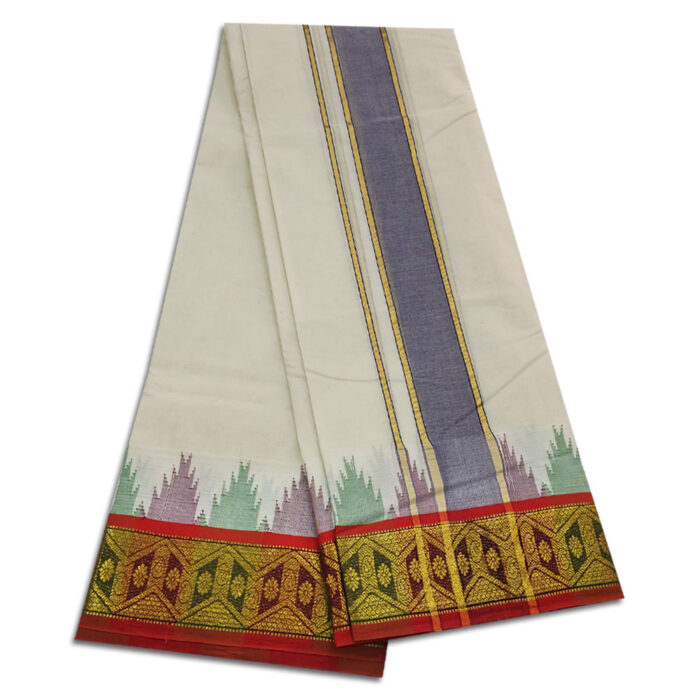 Kanchi Cotton Best Quality Handloom Made Pure Cotton Dhoti - Image 2