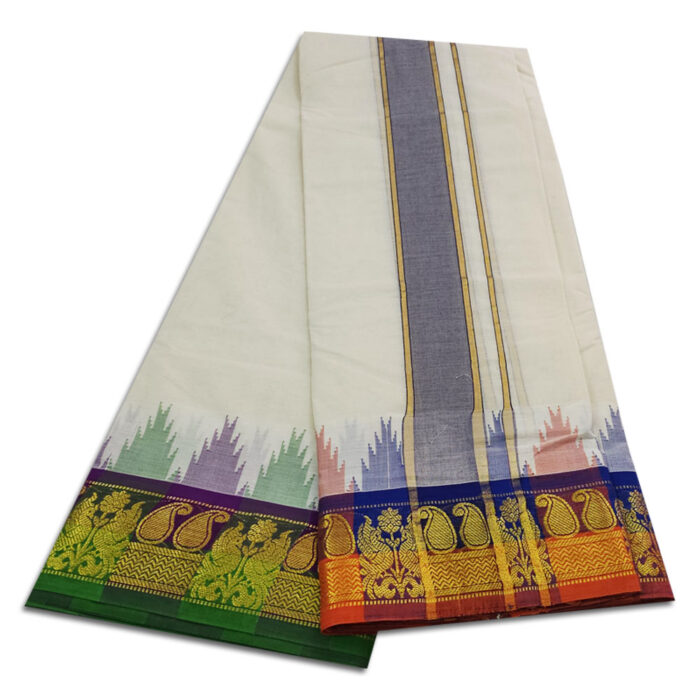 Kanchi Cotton Best Quality Handloom Made Pure Cotton Dhoti - Image 2