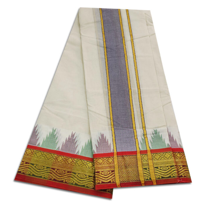 Kanchi Cotton Best Quality Handloom Made Pure Cotton Dhoti - Image 2