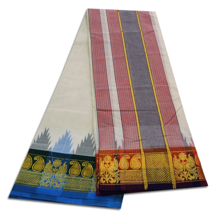 Kanchi Cotton Best Quality Handloom Made Pure Cotton Vaishnava Dhoti - Image 2