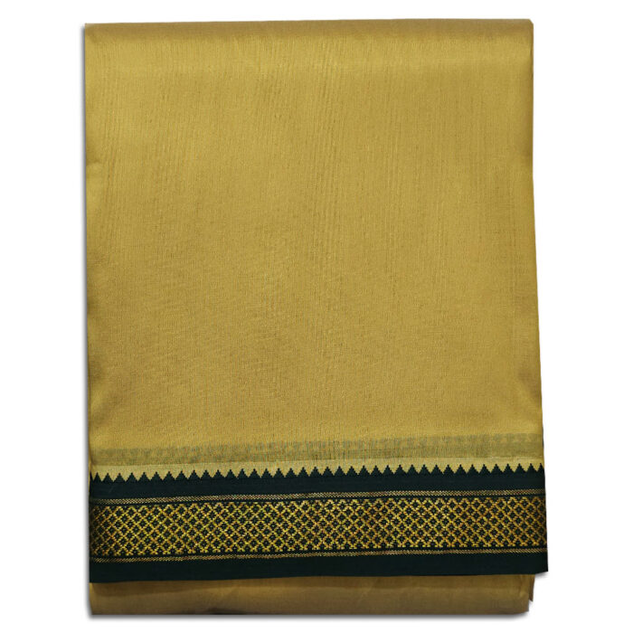 Khakki Colour art Silk MayilKan Colour Dhoti - Image 1