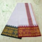Cotton Dhoti Maroon and Matching Border - Image 2