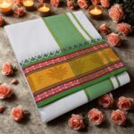 Pure Cotton Dhoti with Multi Colour Border Best Quality - Image 3