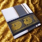 Pure Cotton Dhoti Premium Quality with Blue and Matching Border