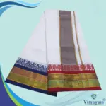 Temple Border White Premium Quality Dhoti 9X5 - Image 2
