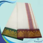 Maroon and Green Border Dhoti(Assorted Border Designs) - Image 2