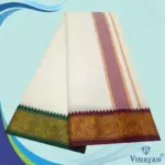 Maroon and Green Border Dhoti(Assorted Border Designs) - Image 3