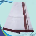 1 Inch Gundanji Maroon Border Dhoti - Image 2
