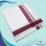1 Inch Gundanji Maroon Border Dhoti