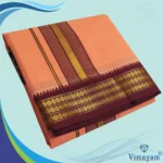 Peach Color Dhoti with Udraj/Coin Border Dhoti